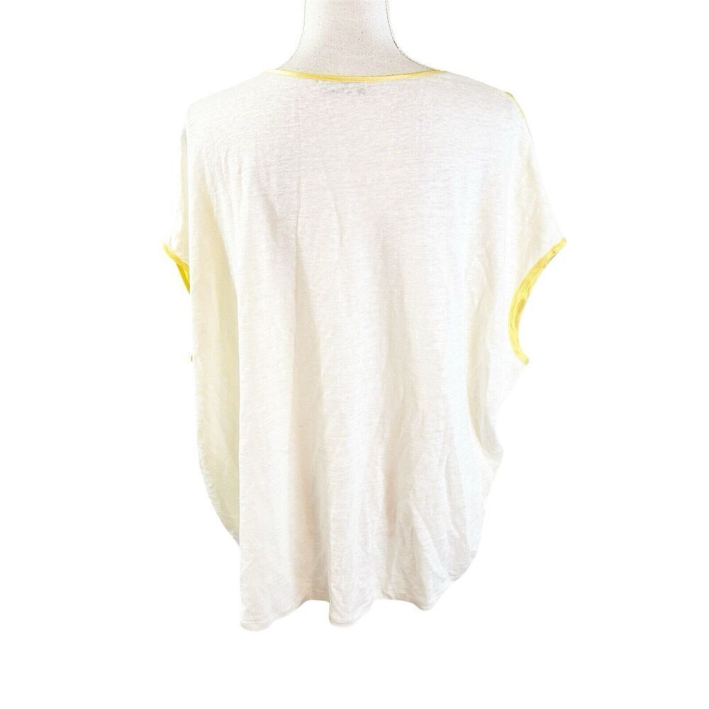 Ruti Womens Silk Linen Blend Womens Size XS/S Oversized Yellow White Boxy - Picture 3 of 5